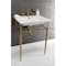 Fauceture KVPB25227W8BB 25-Inch Console Sink with Brass Legs (8-Inch, 3 Hole), White/Brushed Brass KVPB25227W8BB - alternate 3